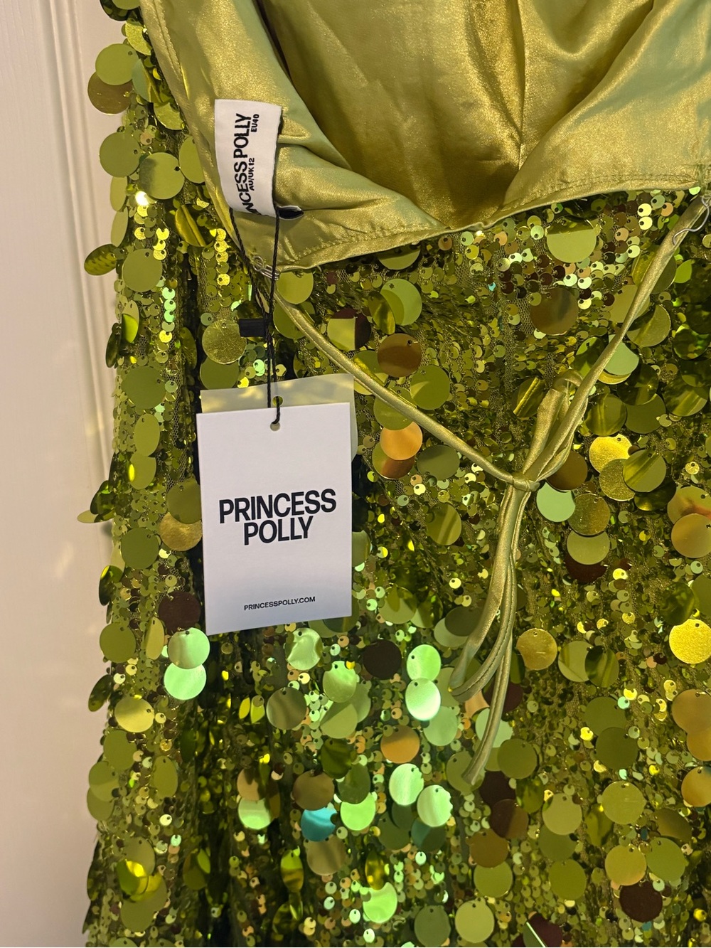 Princess Polly Lime Green Sequin Mini Dress - Picture 3 of 5